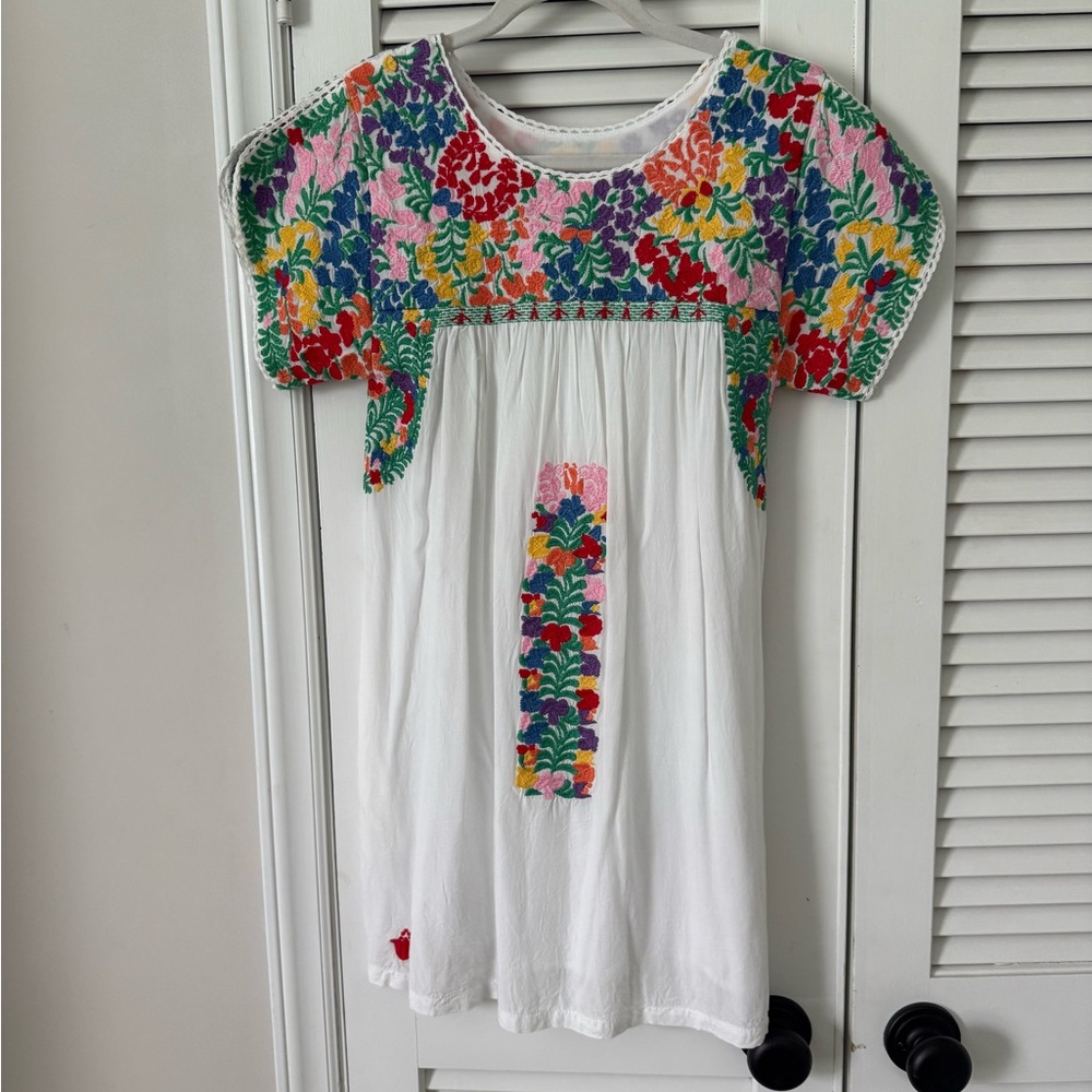 Colorful Embroidered Women’s mini Dress / cover up